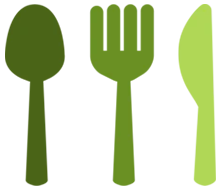 Illustration of a spoon, knife and fork