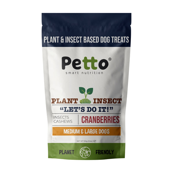 "Let's Do It" Plant & Insect Based Dog Treats with Cranberries, Insects and Cashews 100g