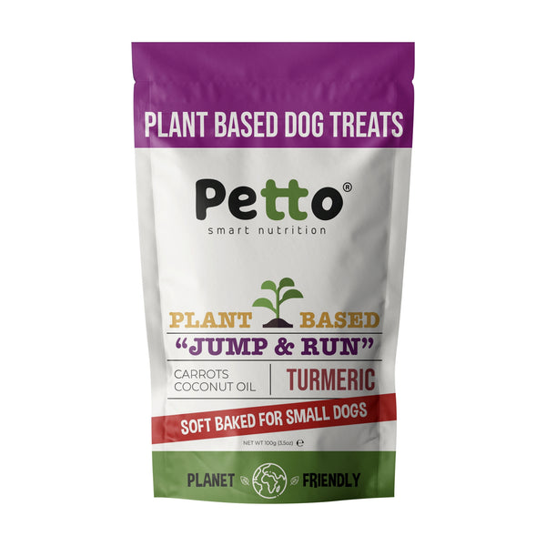 "Jump & Run" Plant Based Treats for Small Dogs with Turmeric, Carrots and Coconut Oil 100g